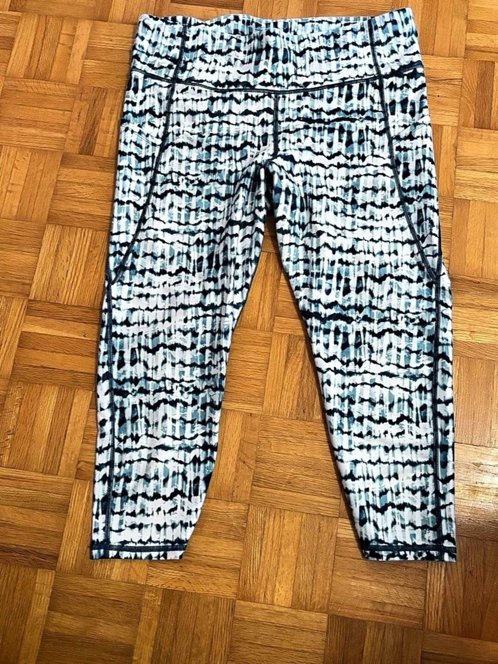 Gap Fit Women's Abstract Leggings in Blue & White Size XL